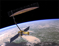 Artist's rendition of the NASA ISRO Synthetic Aperture Radar (NISAR). NASA Jet Propulsion Laboratory