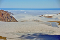 Looking east toward Ross Sea from Debenham Glacier. Photo by Kelly Speelman, NSF.
